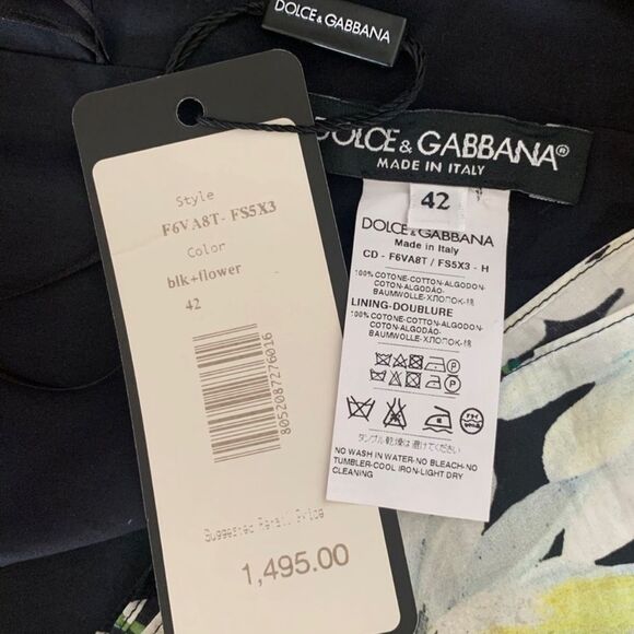 NWT. DOLCE & GABBANA Floral Print Mini Dress - Picture 7 of 7